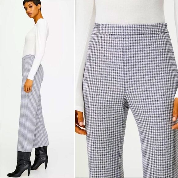 Aritzia Wilfred Gingham Kick Flare High Rise Pants Size S - Picture 1 of 11